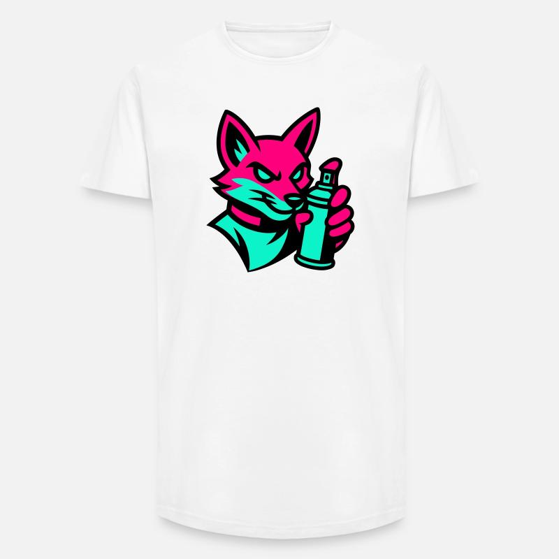 Graffiti Fuchs - Long Fit Männer T-Shirt - Weiß
