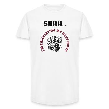 Mode de calcul activé - T-shirt coupe longue homme - blanc - Devant - AI Model Male 185 light (185cm)