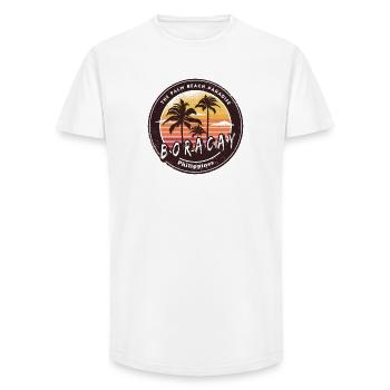 Boracay Philippines Vintage Design - Long Fit Men's T-Shirt - white - Front - AI Model Male 185 light (185cm)