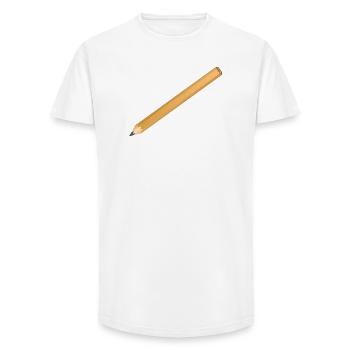 Simple pencil motif – classic and creative - Long Fit Men's T-Shirt - white - Front - AI Model Male 185 light (185cm)