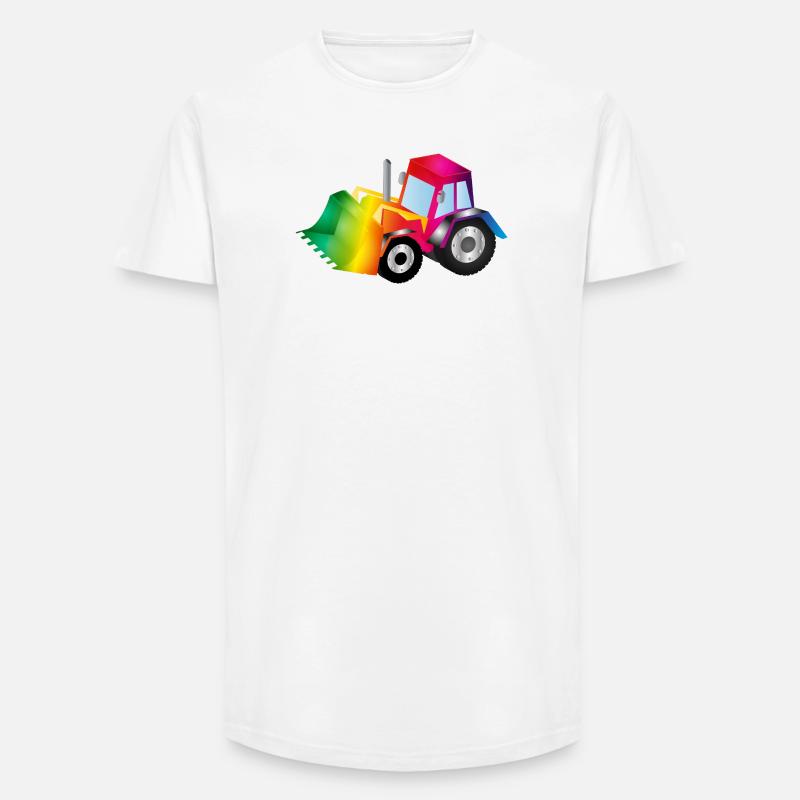 Regenbogen-Bagger voller Farbenfreude - Long Fit Männer T-Shirt - Weiß