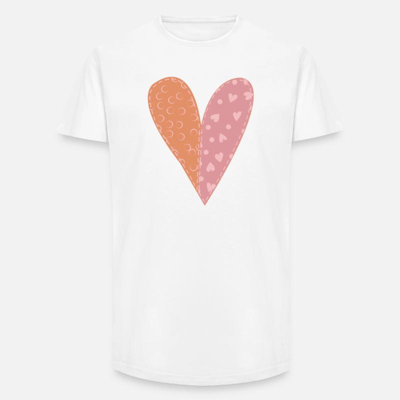 Patchwork Herz Nr. 7 - Long Fit Männer T-Shirt - Weiß