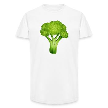 Knallgrüner Brokkoli im stylischen Comic-Stil - Long Fit Männer T-Shirt - Weiß - Vorne - AI Model Male 185 light (185cm)
