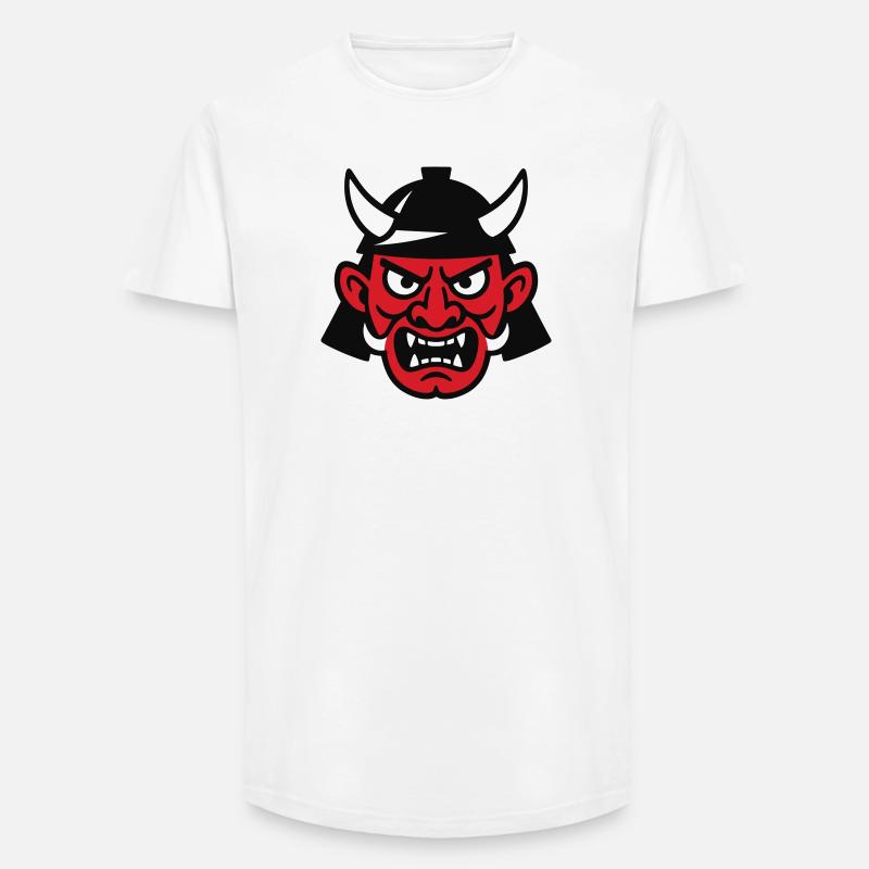 Samurai Devil - Long Fit Men's T-Shirt - white