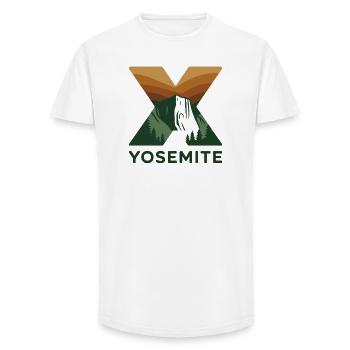 Yosemite El Capitan Logo minimaliste - T-shirt coupe longue homme - blanc - Devant - AI Model Male 185 light (185cm)