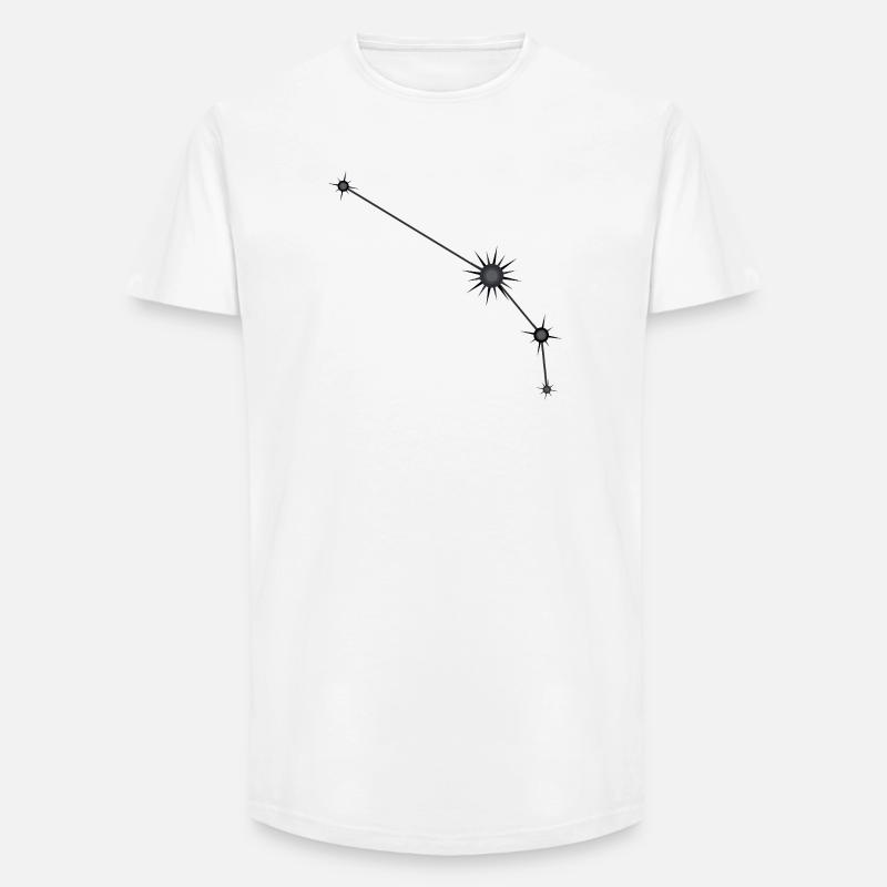 Widder Stern Sternbild Sternzeichen Schwarz & Grau - Long Fit Männer T-Shirt - Weiß