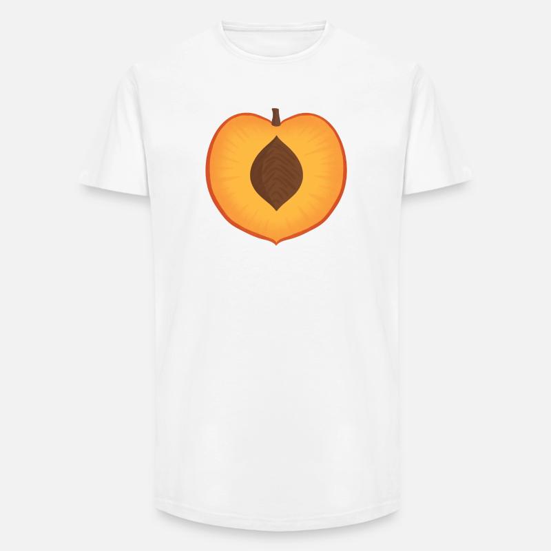 Lebendiger Pfirsich mit Samendetail - Long Fit Männer T-Shirt - Weiß