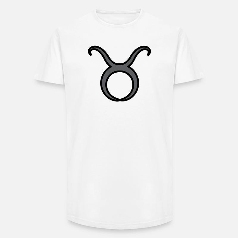 Stier Sternzeichen Symbol Schwarz & Grau - Long Fit Männer T-Shirt - Weiß