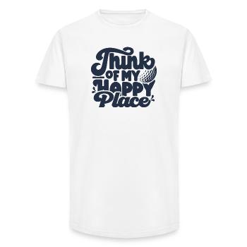 Golf et -golf Happy Place - T-shirt coupe longue homme - blanc - Devant - AI Model Male 185 light (185cm)