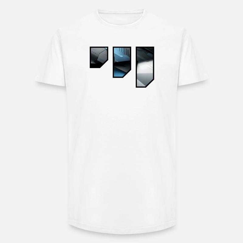 Futuristic Techno Abstract Pattern - Long Fit Men's T-Shirt - white