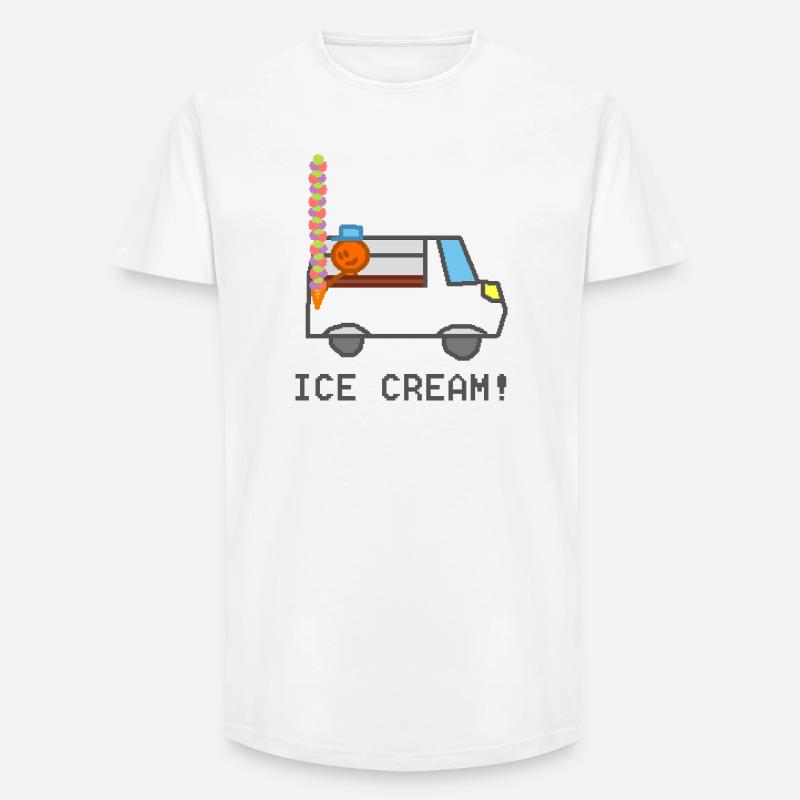 Eiswagen mit lächelnder Figur - Long Fit Männer T-Shirt - Weiß