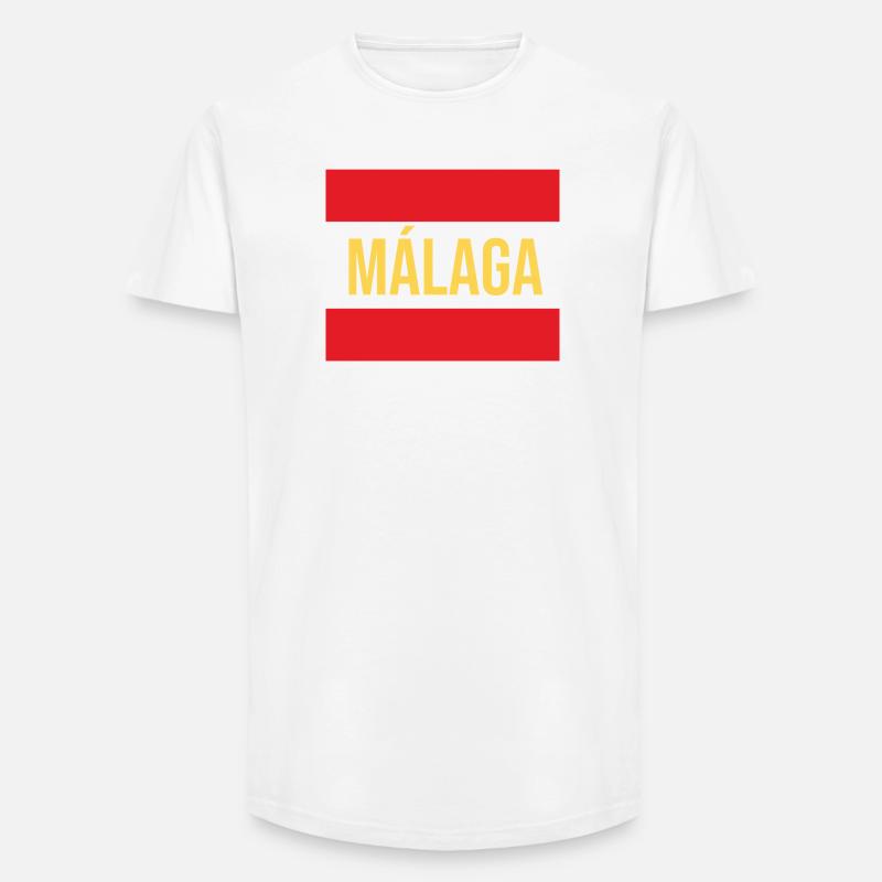 Conception du drapeau régional de Malaga - T-shirt coupe longue homme - blanc