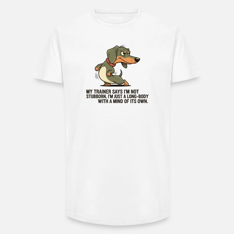 Langkörper mit eigenem Kopf - Long Fit Männer T-Shirt - Weiß