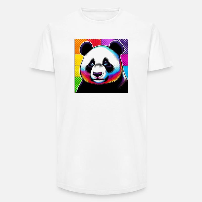 Panda - Long Fit Männer T-Shirt - Weiß