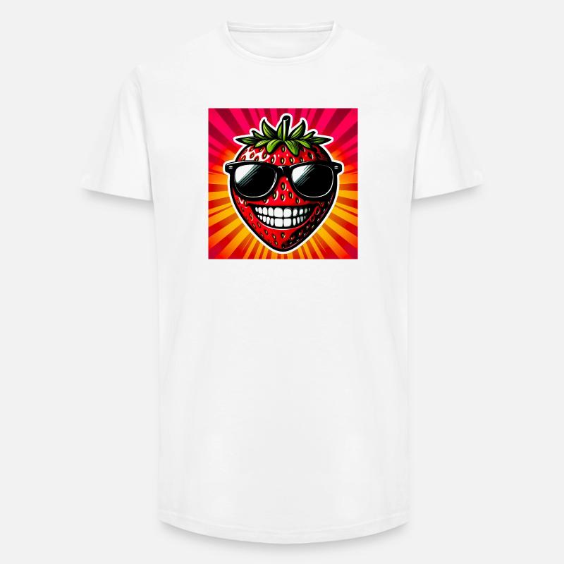 Erdbeeren Erdbeeren - Long Fit Männer T-Shirt - Weiß