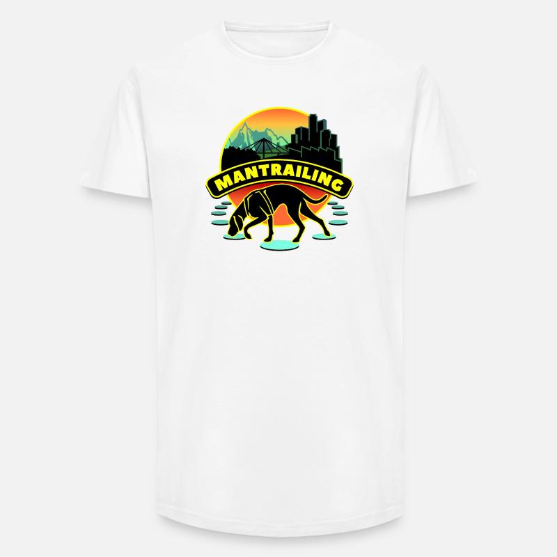 Mantrailing Retro - Long Fit Männer T-Shirt - Weiß