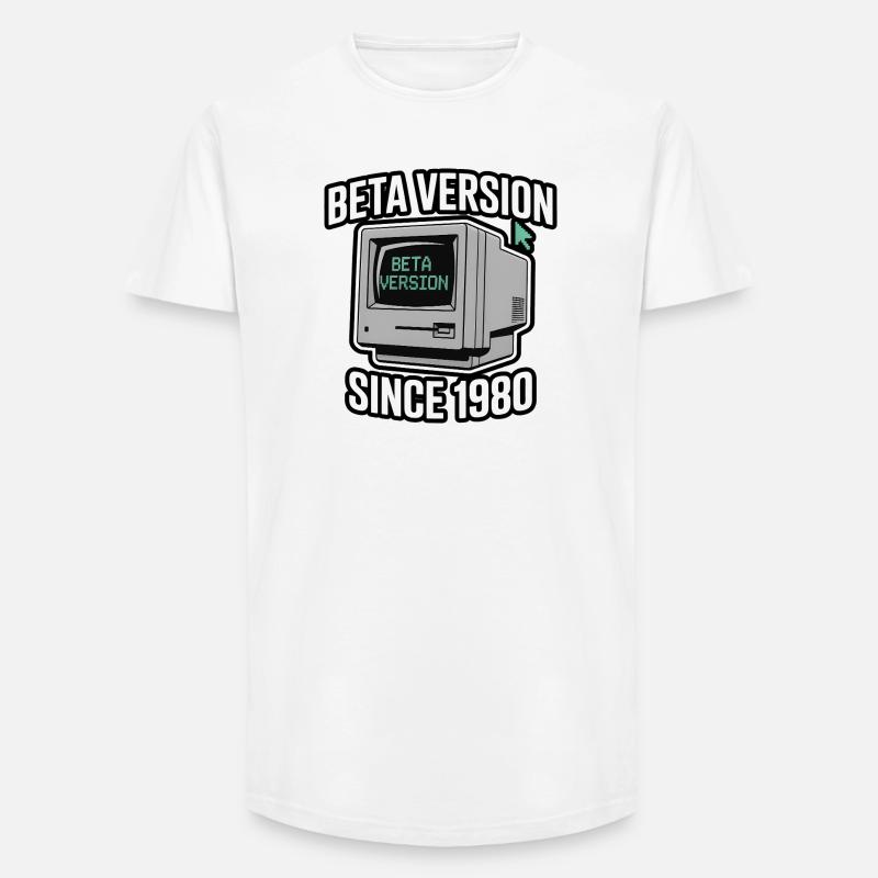 Retro Computer Beta Version Design - Long Fit Men's T-Shirt - white