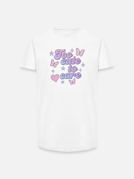 too cute to care - Long Fit Men's T-Shirt - white