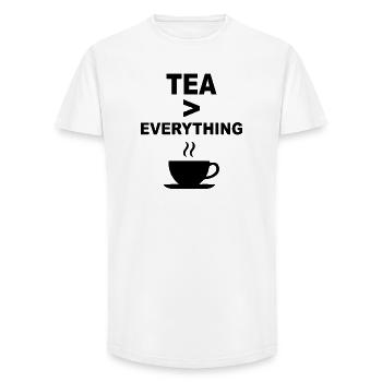 Tee > Alles – Lustiges Teeliebhaber-Design - Long Fit Männer T-Shirt - Weiß - Vorne - AI Model Male 185 light (185cm)