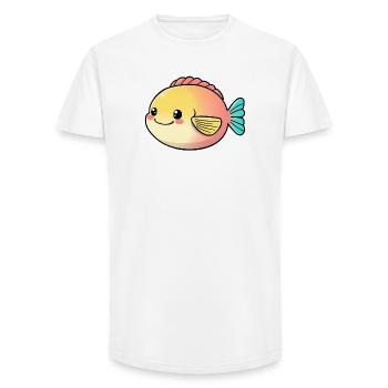 Poisson - T-shirt coupe longue homme - blanc - Devant - AI Model Male 185 light (185cm)