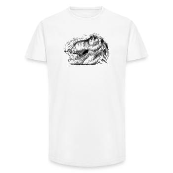 Dinosaur  - Long Fit Männer T-Shirt - Weiß - Vorne - AI Model Male 185 light (185cm)