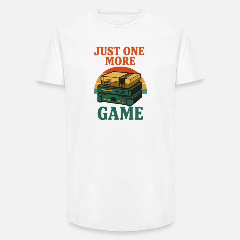 Retro Gaming Stack Illustration - Long Fit Männer T-Shirt - Weiß