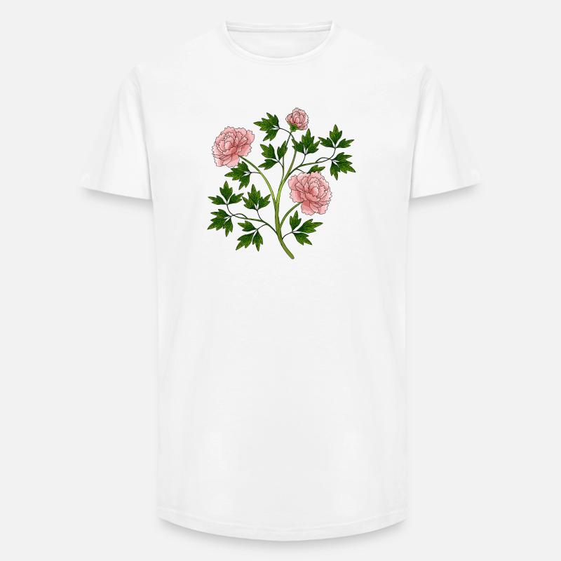 Blumen - Long Fit Männer T-Shirt - Weiß