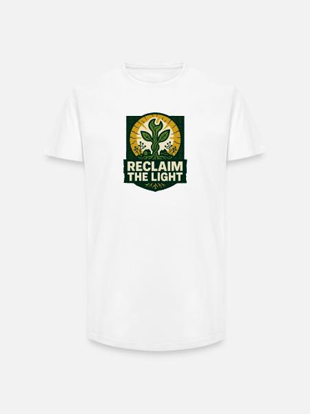 Reclaim the Light – Solarpunk - Long Fit Men's T-Shirt - white