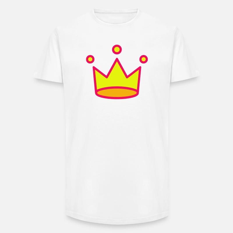 Crown Icon - Long Fit Männer T-Shirt - Weiß