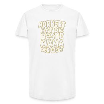 Dire Norbert - T-shirt coupe longue homme - blanc - Devant - AI Model Male 185 light (185cm)