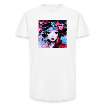 Urban portraits inspired by digital art - Long Fit Men's T-Shirt - white - Front - AI Model Male 185 light (185cm)
