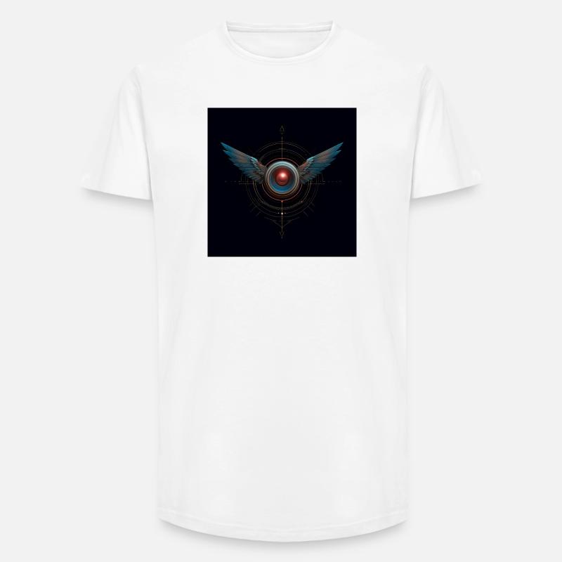 Futuristisches Winged Emblem – Techno Vision - Long Fit Männer T-Shirt - Weiß