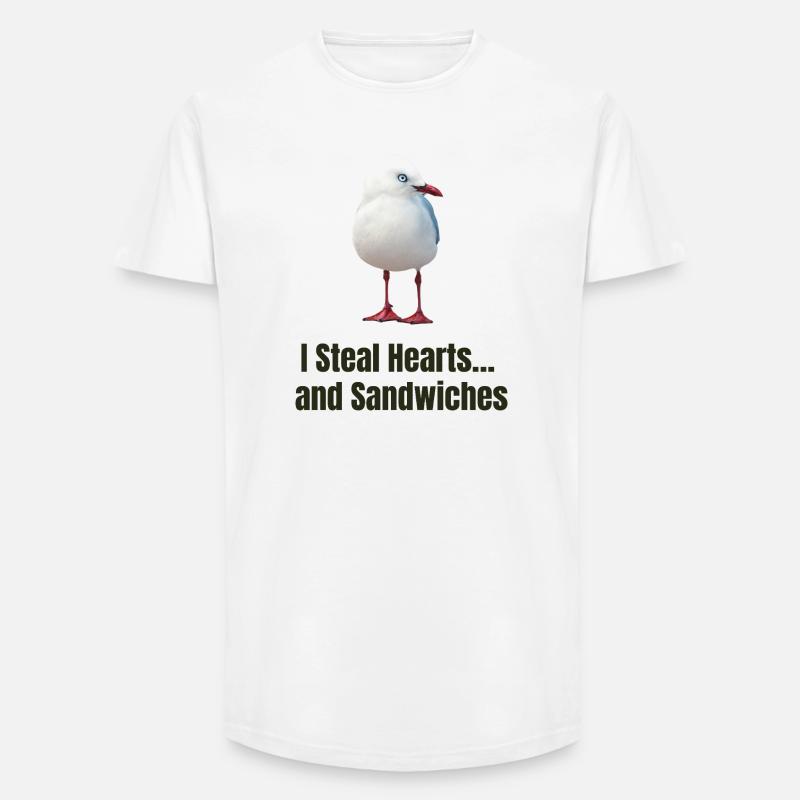 Skurrile Möwe mit herzerwärmender Botschaft - Long Fit Männer T-Shirt - Weiß
