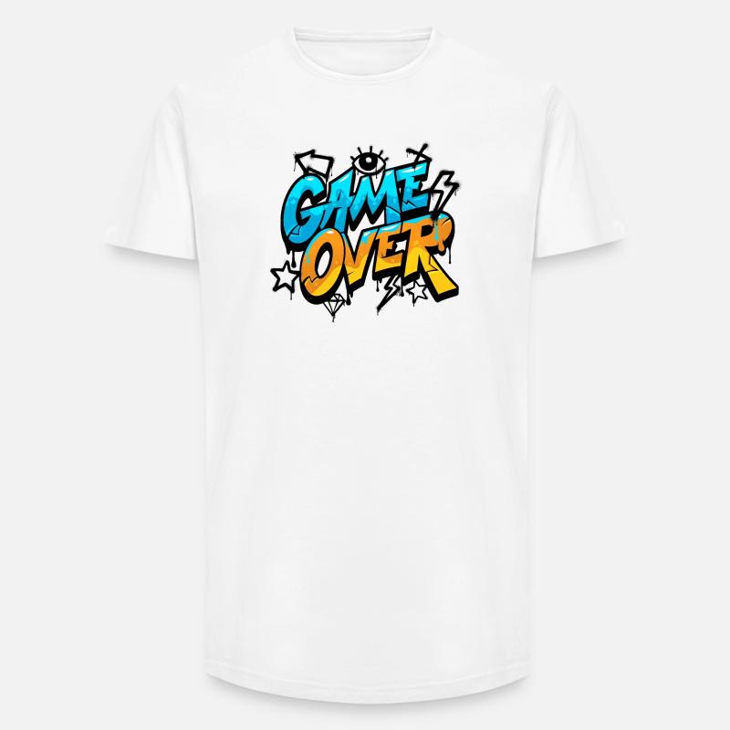 Game Over Graffiti Style Design - Long Fit Männer T-Shirt - Weiß