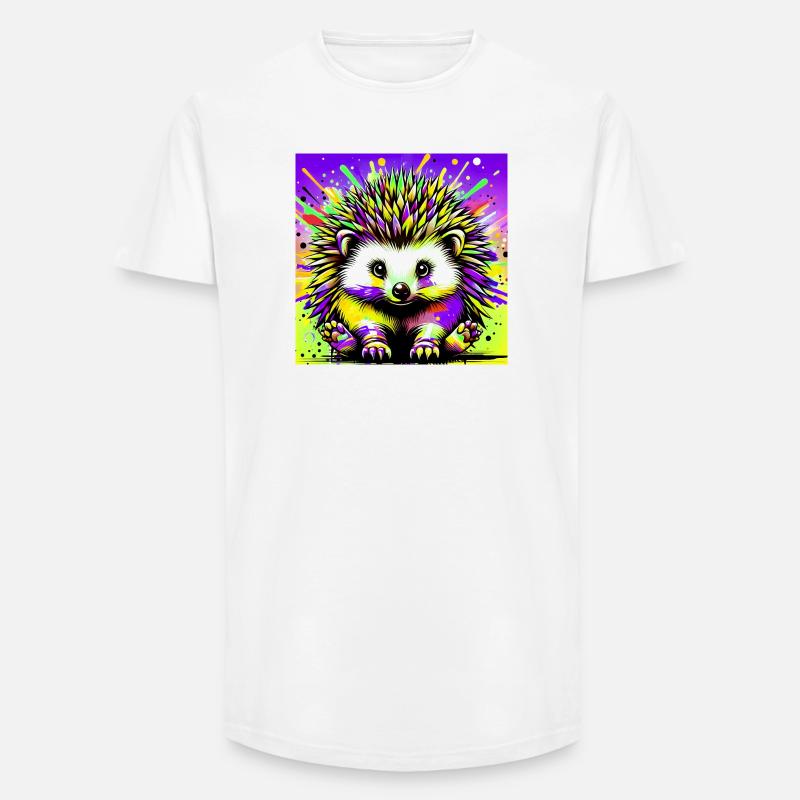 Igel - Long Fit Männer T-Shirt - Weiß