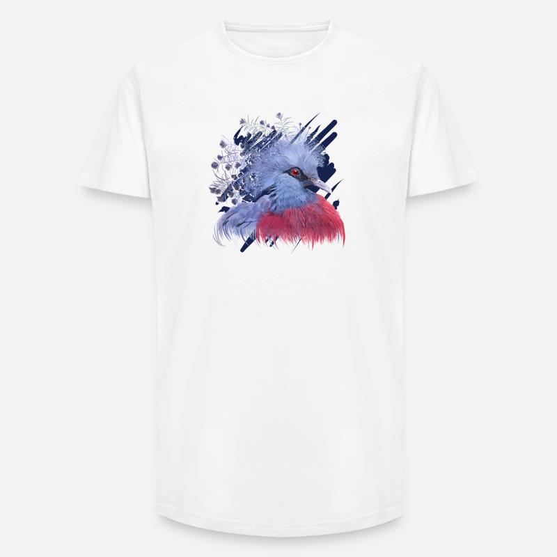 Krontaube - Long Fit Männer T-Shirt - Weiß