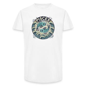 Fische Sternzeichen Fisch Kunst Design - Long Fit Männer T-Shirt - Weiß - Vorne - AI Model Male 185 light (185cm)