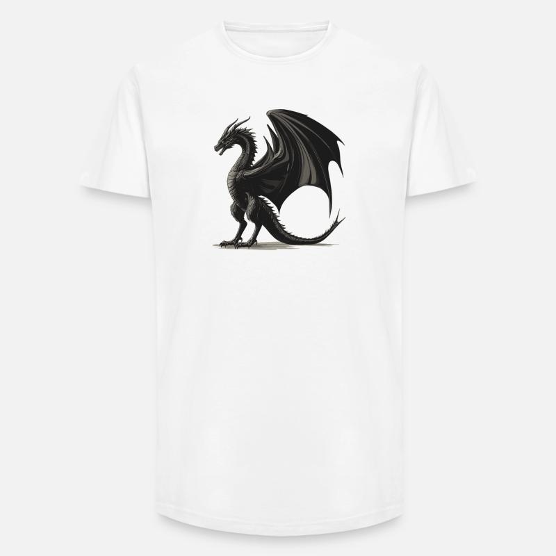 Drachen Drache - Long Fit Männer T-Shirt - Weiß