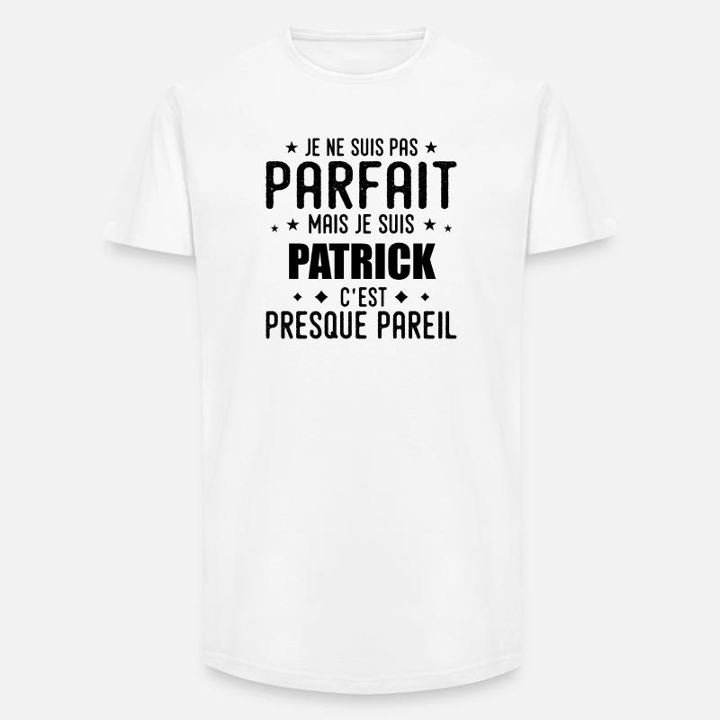 Patrick: authentisch, unvollkommen, oben, perfekt - Long Fit Männer T-Shirt - Weiß