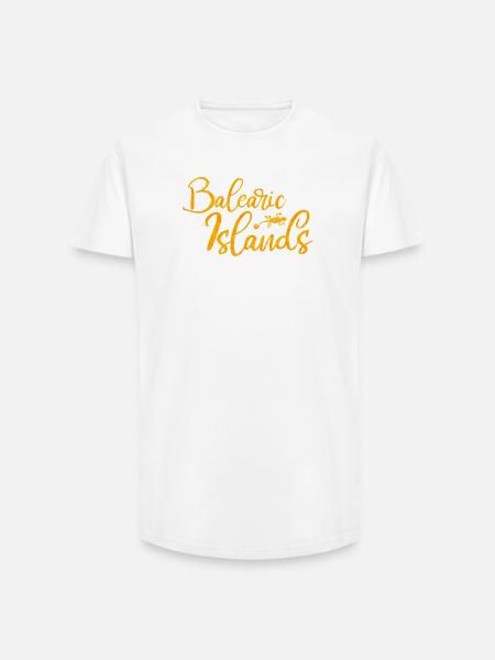 Balearic Islands lettering - Long Fit Men's T-Shirt - white
