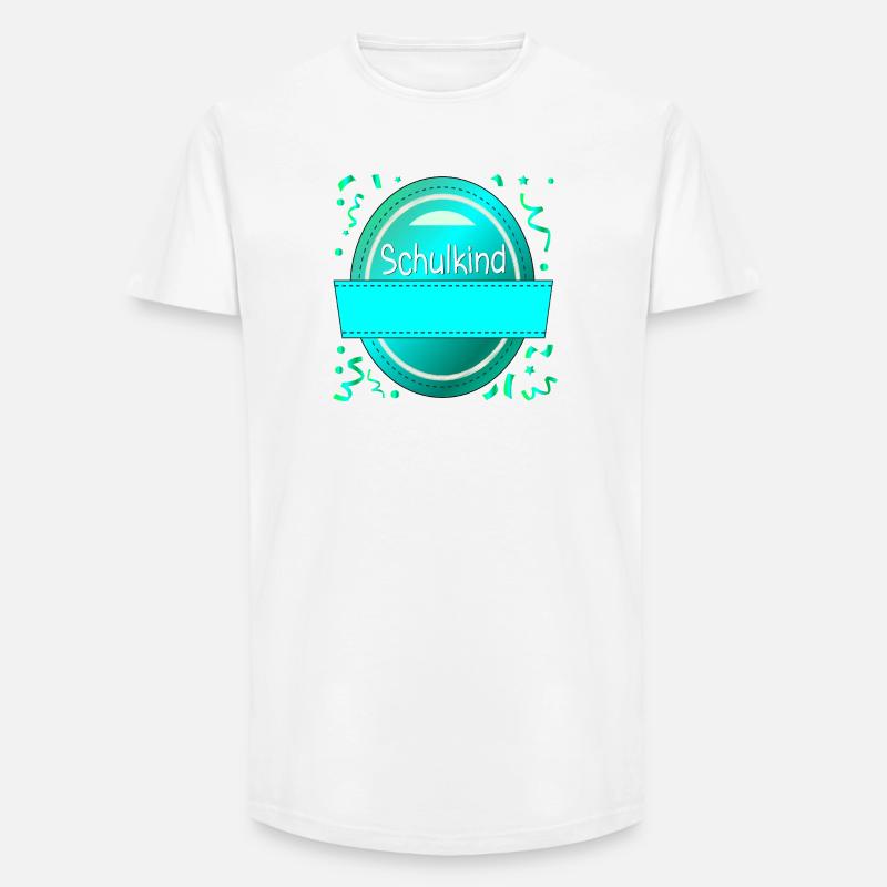 EINSCHULUNG SCHULKIND NAME SCHILD - Long Fit Männer T-Shirt - Weiß