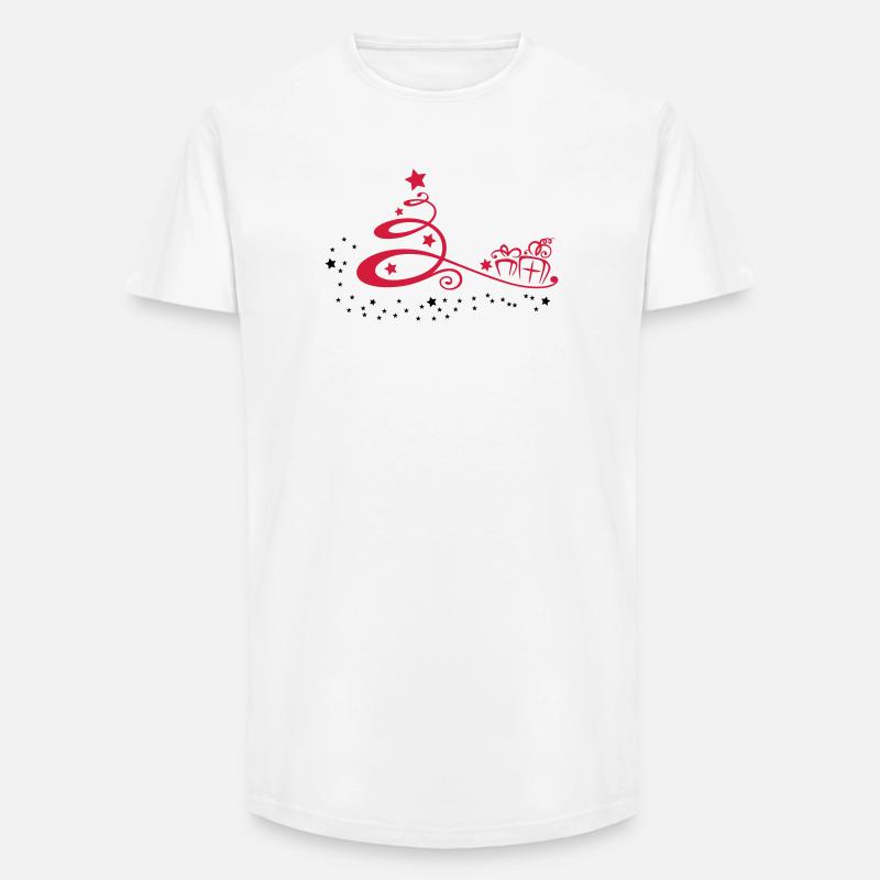 Weihnachtsbaum mit Sternen und Geschenken - Long Fit Männer T-Shirt - Weiß