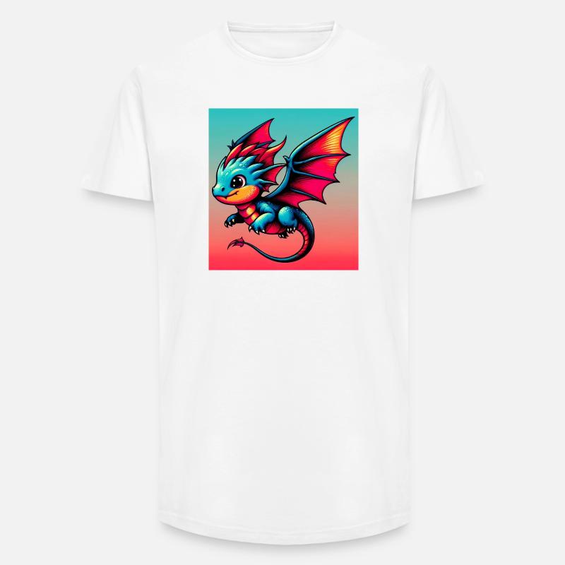 Drago - T-shirt uomo a vestibilità lunga - bianco