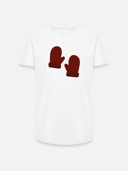 Cozy Winter Mittens Illustration - Long Fit Men's T-Shirt - white