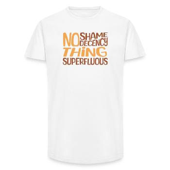 No Shame Superfluous Clothing Design - Long Fit Men's T-Shirt - white - Front - AI Model Male 185 light (185cm)