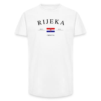 Rijeka Kroatien – Urlaub Souvenir & Geschenk - Long Fit Männer T-Shirt - Weiß - Vorne - AI Model Male 185 light (185cm)