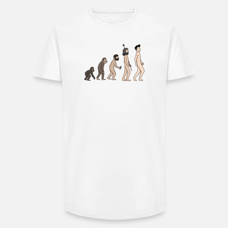 Human Development - Evolution Illustration - Long Fit Men's T-Shirt - white