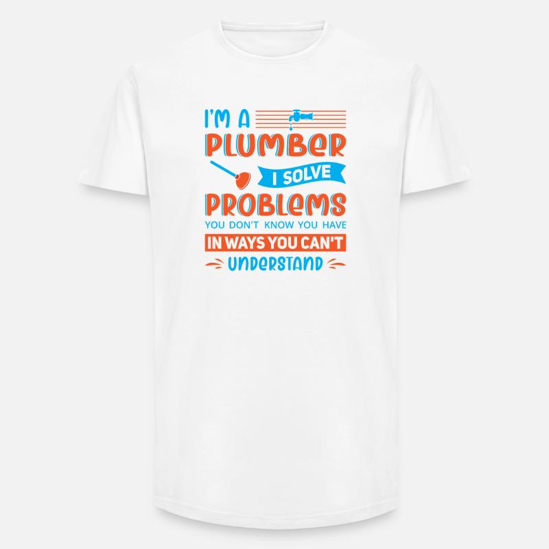 Heating Engineer Heating Construction Plumber Plumber - Long Fit Men's T-Shirt - white