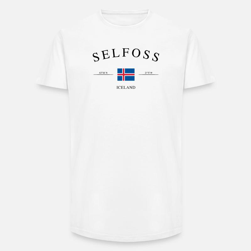 Selfoss Island – Urlaub Souvenir & Geschenk - Long Fit Männer T-Shirt - Weiß