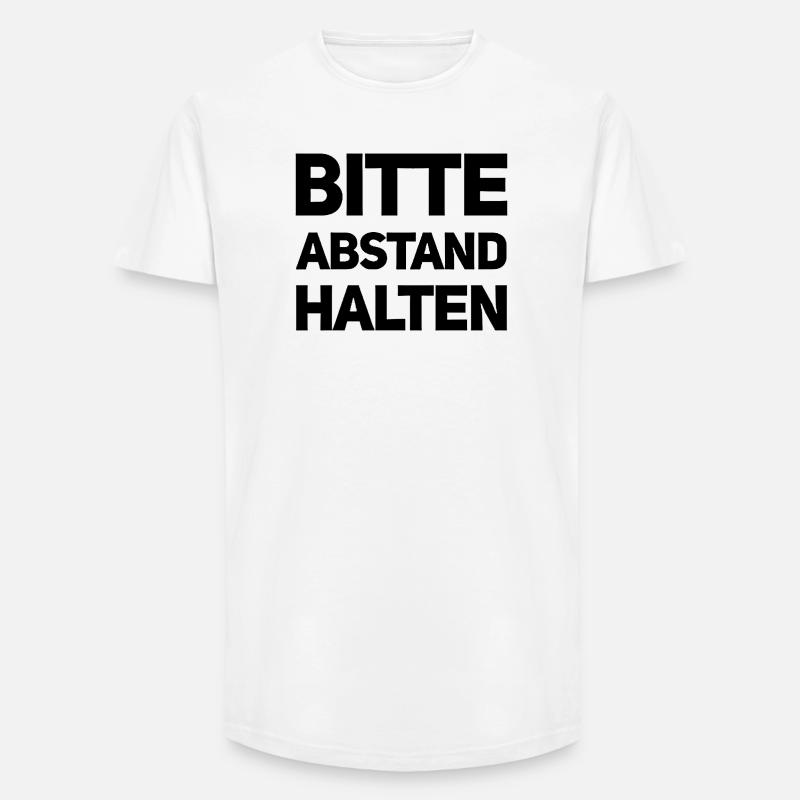 Bitte Abstand halten Morgenmuffel Langschläfer - Long Fit Männer T-Shirt - Weiß